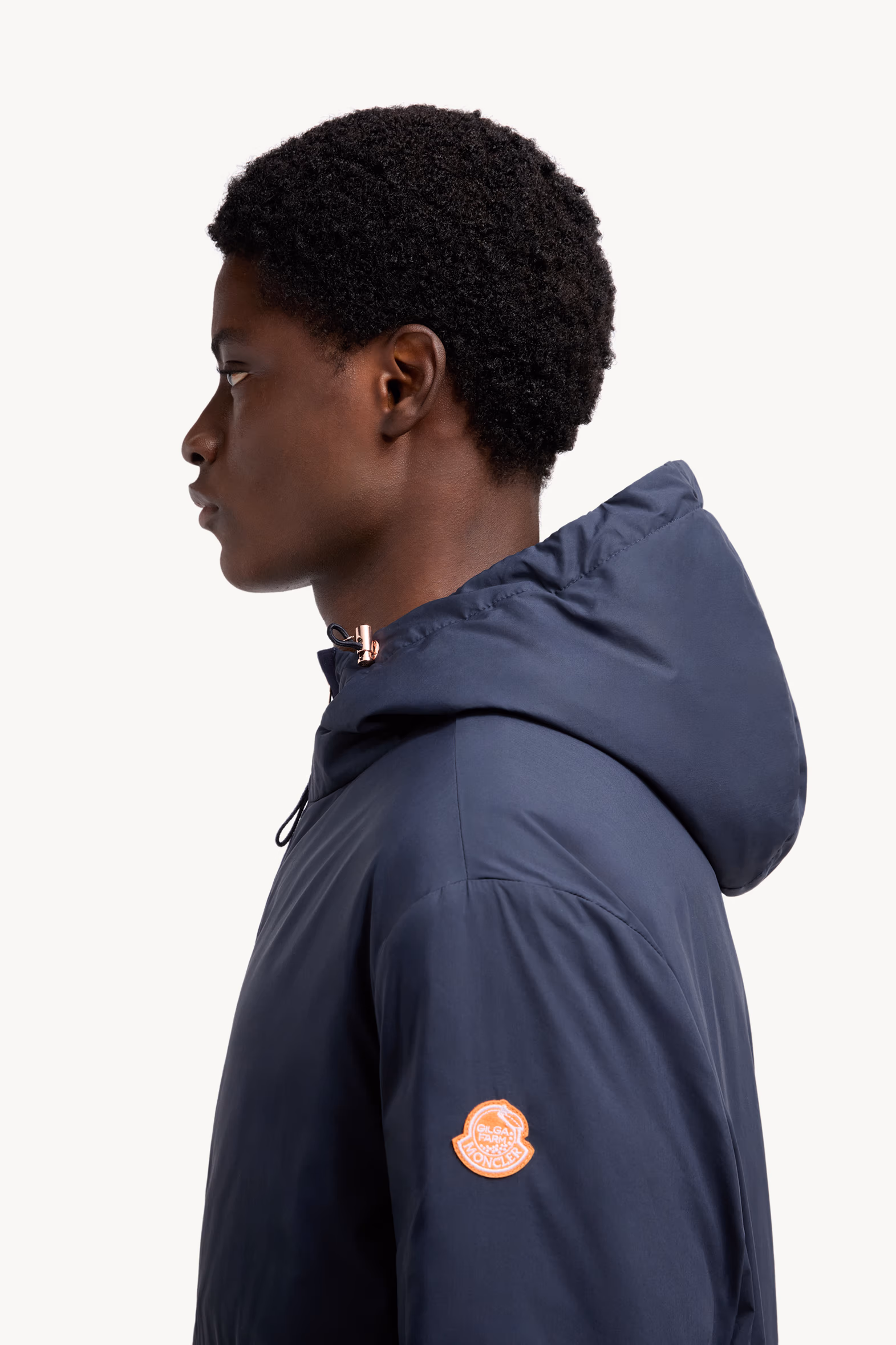 Moncler x Gilga Farm Designed by Donald Glover Caracara Short Down Jacket Men Navy Blue Moncler 4